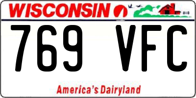 WI license plate 769VFC