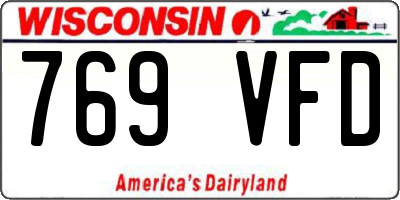 WI license plate 769VFD