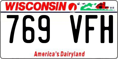 WI license plate 769VFH
