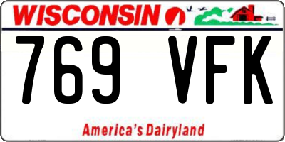 WI license plate 769VFK