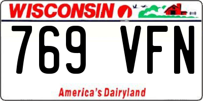 WI license plate 769VFN