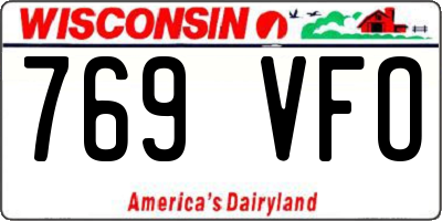 WI license plate 769VFO