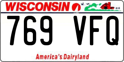 WI license plate 769VFQ