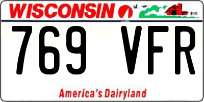 WI license plate 769VFR