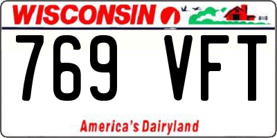 WI license plate 769VFT