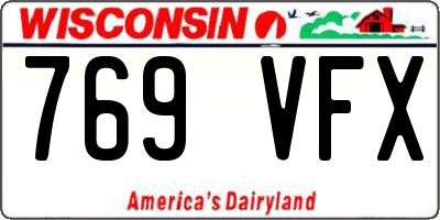 WI license plate 769VFX