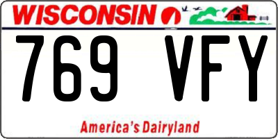 WI license plate 769VFY
