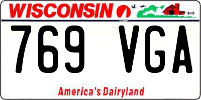WI license plate 769VGA