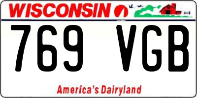 WI license plate 769VGB