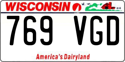 WI license plate 769VGD