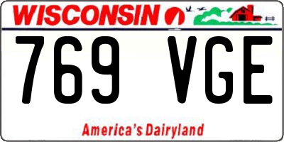 WI license plate 769VGE