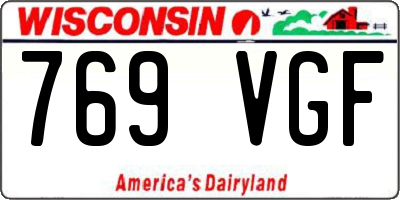 WI license plate 769VGF