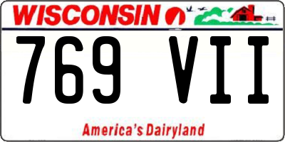 WI license plate 769VII