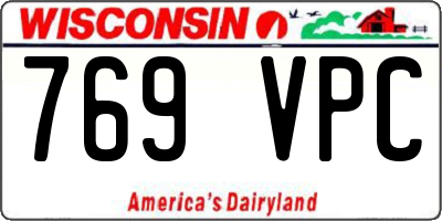 WI license plate 769VPC