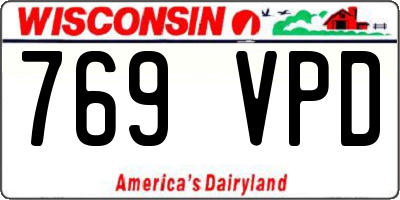WI license plate 769VPD