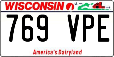 WI license plate 769VPE