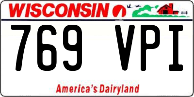 WI license plate 769VPI