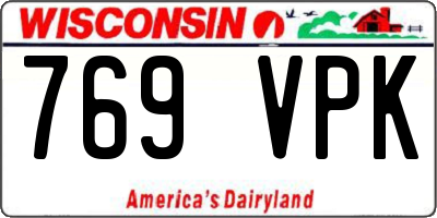 WI license plate 769VPK