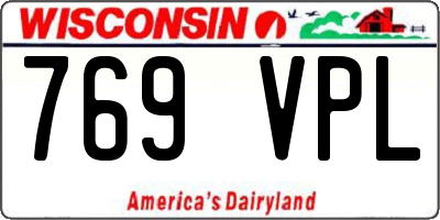 WI license plate 769VPL