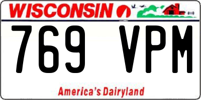 WI license plate 769VPM