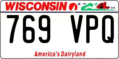 WI license plate 769VPQ