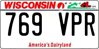 WI license plate 769VPR