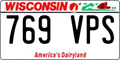 WI license plate 769VPS