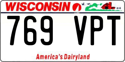 WI license plate 769VPT