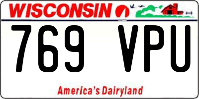 WI license plate 769VPU