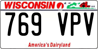 WI license plate 769VPV