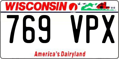 WI license plate 769VPX