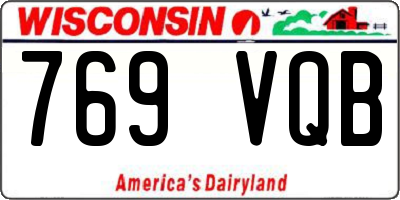 WI license plate 769VQB