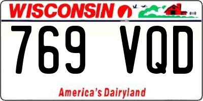 WI license plate 769VQD