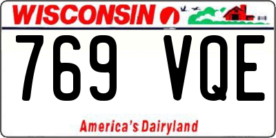WI license plate 769VQE
