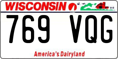 WI license plate 769VQG