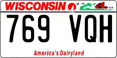 WI license plate 769VQH