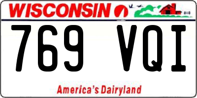 WI license plate 769VQI