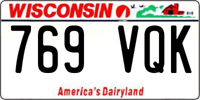 WI license plate 769VQK