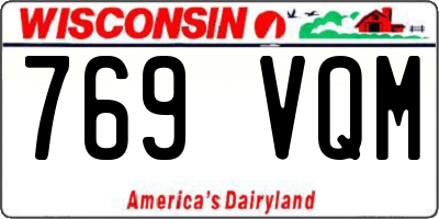 WI license plate 769VQM