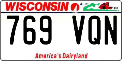 WI license plate 769VQN