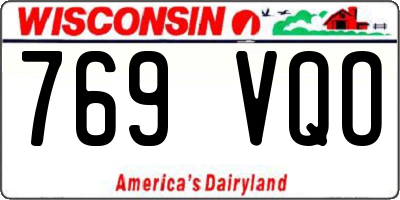 WI license plate 769VQO
