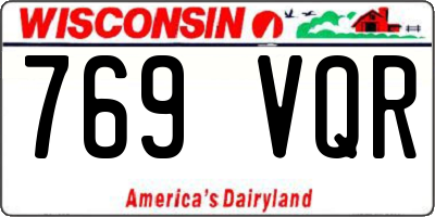 WI license plate 769VQR