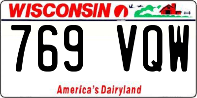 WI license plate 769VQW