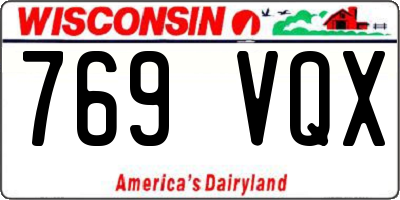 WI license plate 769VQX