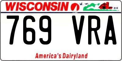 WI license plate 769VRA