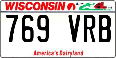 WI license plate 769VRB