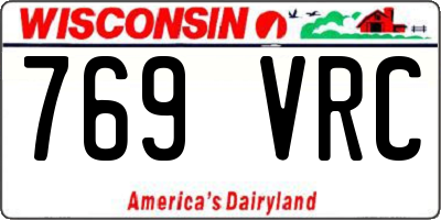 WI license plate 769VRC