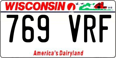 WI license plate 769VRF