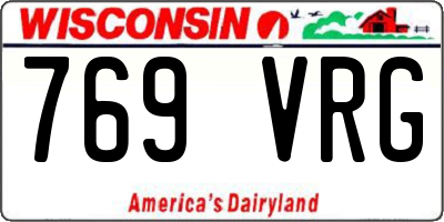 WI license plate 769VRG