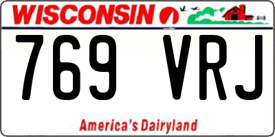 WI license plate 769VRJ